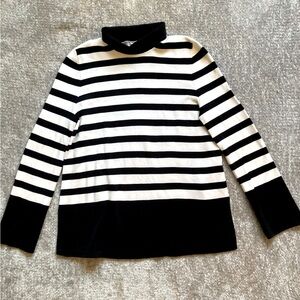 COS Striped Rollneck Sweater Oversized Black White Classic 100% Cotton X-Small